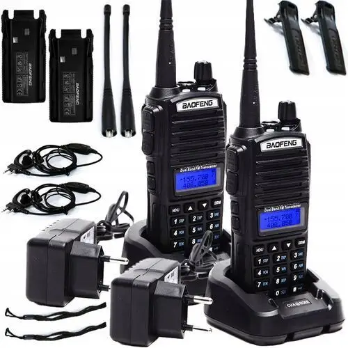 2x Baofeng UV-82 Htq 2800mAh Krótkofalówka Radiotelefon Łoki Toki +radio Fm