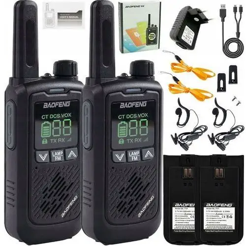 2x Krótkofalówka Baofeng BF-T17 walkie talkie Fm czarny