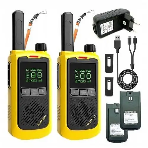 2x Krótkofalówka Baofeng BF-T17 walkie talkie Fm Żółta