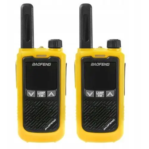 2x Krótkofalówka Baofeng BF-T17 Walkie Talkie Fm Żółta Zasięg do 10km