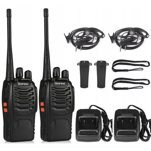 2X Walkie Talkie Zestaw Baofeng BF-888S Duża Moc+ Słuchawki