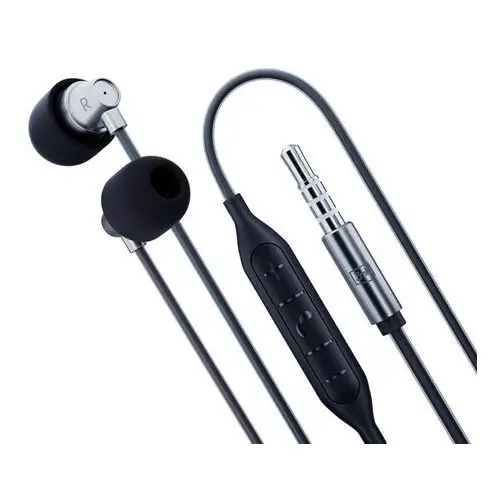 3mk Przewodowe słuchawki douszne wired earphones jack 3,5 mm, czarno-szare