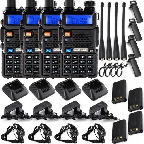 4x Krótkofalówka Walkie Talkie Radiotelefon Vhf Uhf Radio Baofeng UV-5R Htq