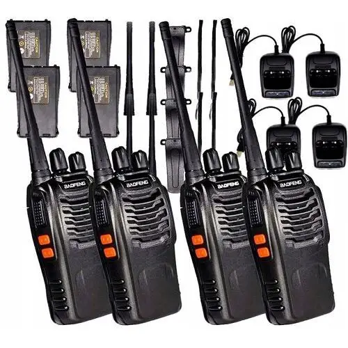 4x Krótkofalówki Walkie Talkie Baofeng BF-888S Pmr Radiotelefon Duży Zasięg