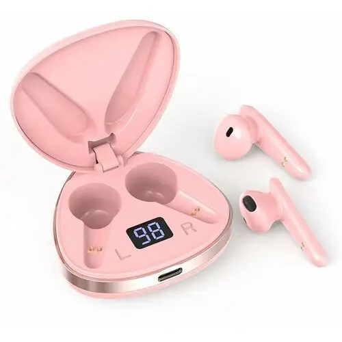 Accessorypower Słuchawki bezprzewodowe x19 powerbank douszne sportowe - różowe