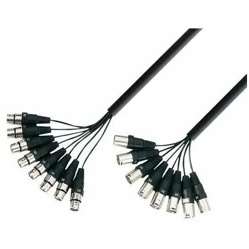 K3 L8 MF 0300, Kabel Multicore 8 x XLR męskie – 8 x XLR żeńskie, 3m