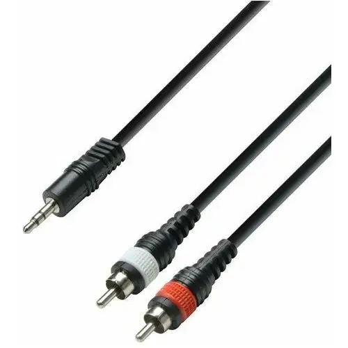 Kabel 3.5 mm minijack - 2 x cinch m k3, 6 m Adam hall