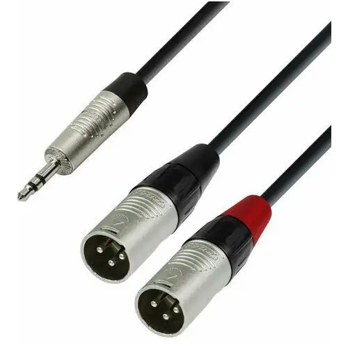 Kabel audio ADAM HALL REAN jack stereo 3.5 mm - 2 x XLR męskie, 3 m