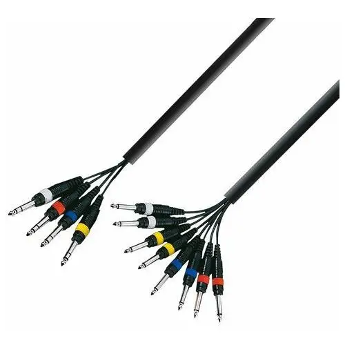 Kabel multicore 4 x 6.3 mm jack – 8 x 6.3 mm jack k3 l8 vp 0500, 5 m Adam hall