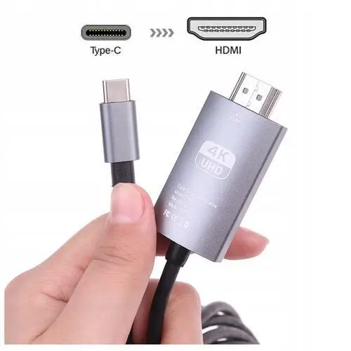 Adapter kabel Usb-c do Hdmi Mhl obraz z telefonu, tabletu na Tv 4K