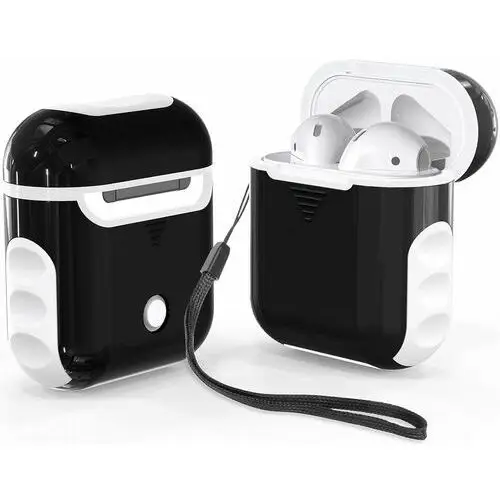 Etui twarde silikon airpods 1/2 białe czarne Amazon