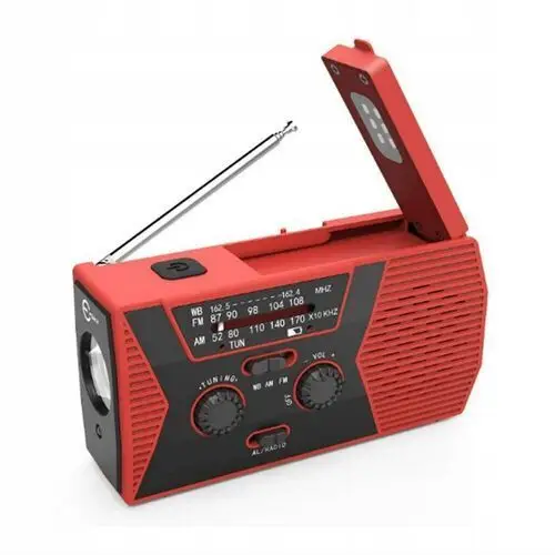 Am/fm Radio solarne awaryjne z ręczną korbką Led i ładowarką Usb latarki