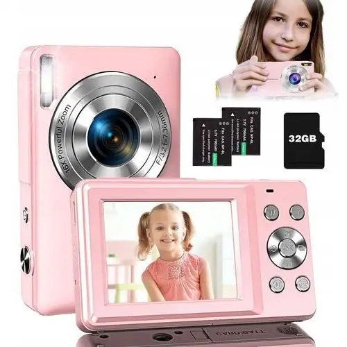 Aparat cyfrowy, aparat dziecięcy z kartą 32 Gb, kompaktowa kamera do Fhd