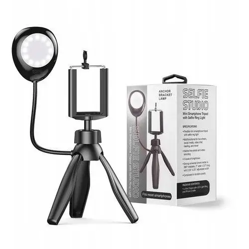 Apexel Uchwyt Ręczny Na Telefon Smartfona Holder Statyw Tripod Z Lampą Led