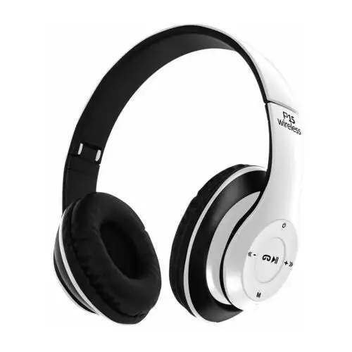 Bezprzewodowe Słuchawki Bluetooth Audio 4.0/Jack 3,5Mm Micro-Sd Radio Fm P15 Białe