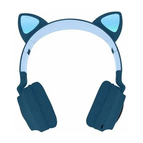 Avizar Słuchawki bluetooth cat ears design light animation 12h - night blue