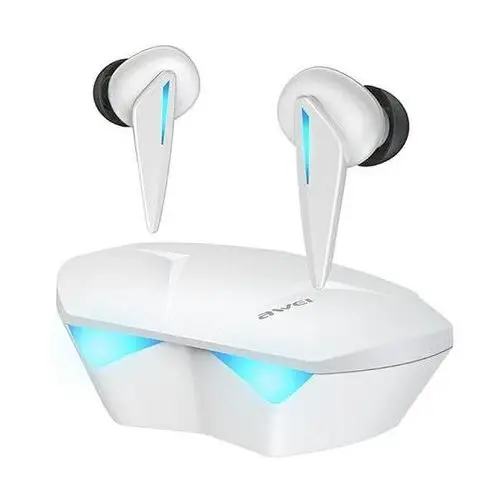 AWEI słuchawki Bluetooth 5.0 T23 TWS + stacja dokująca gamingowe biały/white