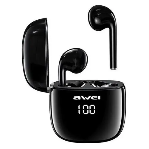 Awei słuchawki bluetooth 5.0 t28p tws + stacja dokująca czarny/black 2