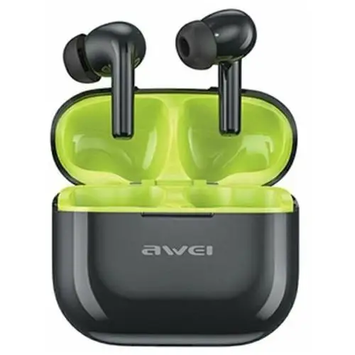 Słuchawki bluetooth 5.3 t1 pro czarno-zielone Awei