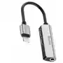 Adapter audio l52 lightning do mini jack 3.5mm i 2x lightning, srebrny Baseus Sklep on-line