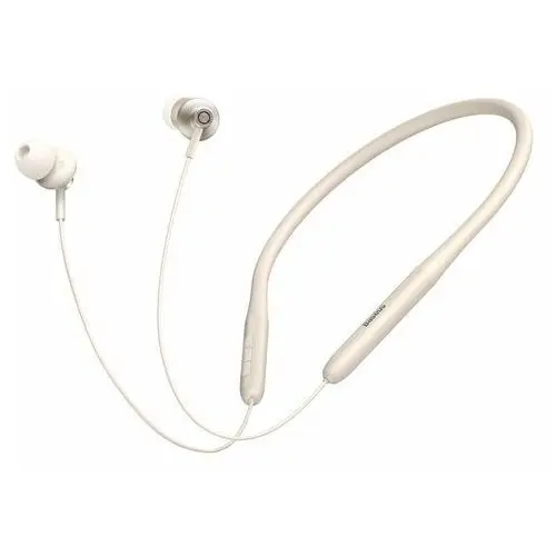 Baseus Słuchawki bezprzewodowe bowie p1x in-ear neckband kremowo białe
