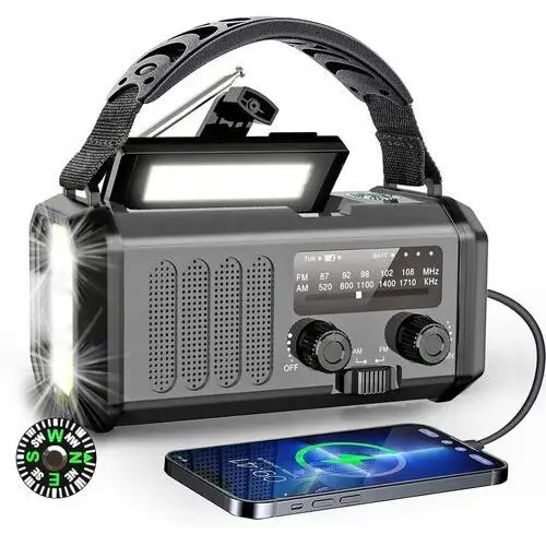Baterie do radia Am, Fm Radio Tanbaby Solar Szary