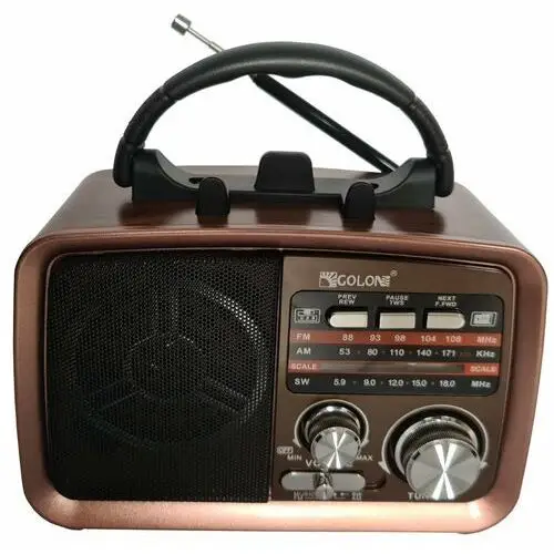 Radio vintage prl fm akumulatorowe z bluetooth usb kol.1 miedziany środkowy Bezmarkowe