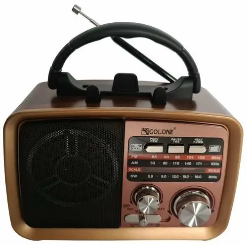Bezmarkowe Radio vintage prl fm akumulatorowe z bluetooth usb kol.2 złoty góra