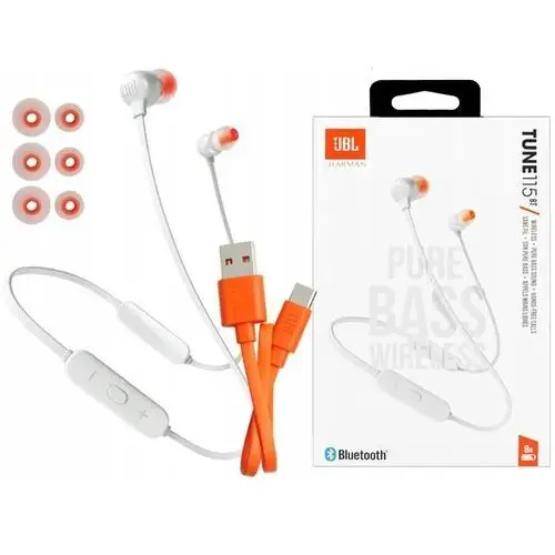Bezprzewodowe Dokanałowe Słuchawki Jbl Tune T115 T115BT Bluetooth Bt Białe