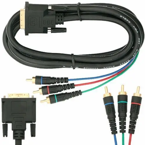 Kabel adapter DVI 3xRCA 3m XBOX Pegasus Monitor TV