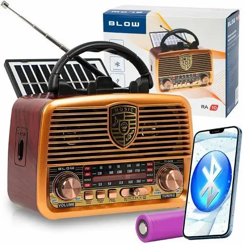 Blow Radio kuchenne retro am fm na baterie ra10 przenośne mini jack antena solar