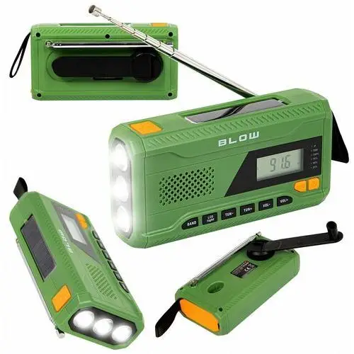 RADIO SOLARNE BUDOWLANE KEMPINGOWE AM/FM DYNAMO LATARKA POWERBANK USB SOS