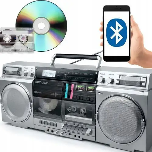 Boombox Radio Kasetowe Aux In Bluetooth Magnetofon Muse M-380 Gbs Ghetto