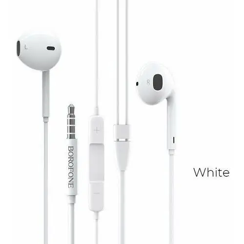 Borofone - słuchawki przewodowe z mikrofonem i pilotem Jack 3,5mm biały