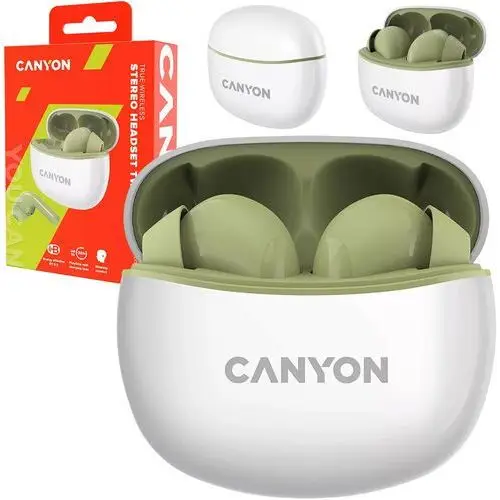 Canyon TWS-5 - dokanałowe - Bluetooth 5.2 - zielony