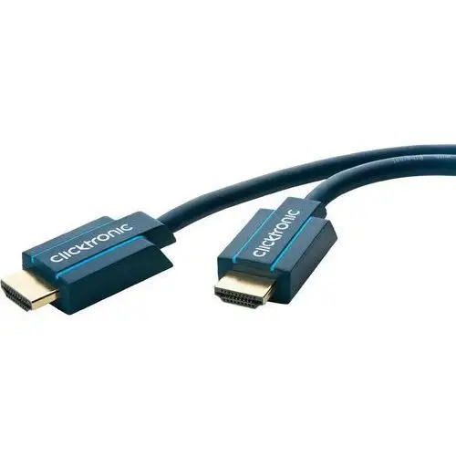 Kabel HDMI clicktronic 70300, [1x złącze męskie HDMI - 1x złącze męskie HDMI], 0.5 m, niebieski