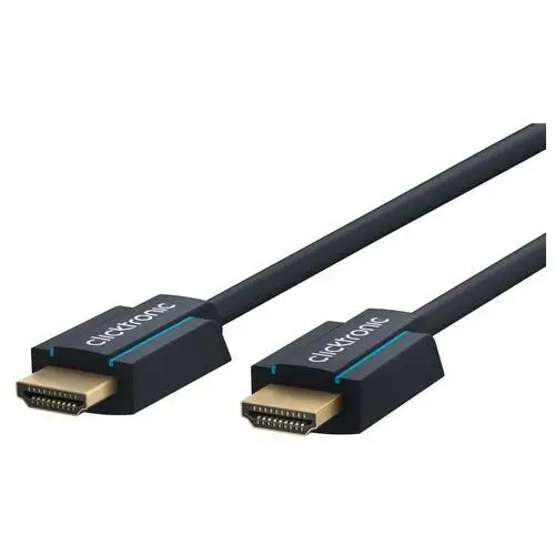 Kabel HDMI clicktronic 70307, [1x złącze męskie HDMI - 1x złącze męskie HDMI], 10 m, niebieski