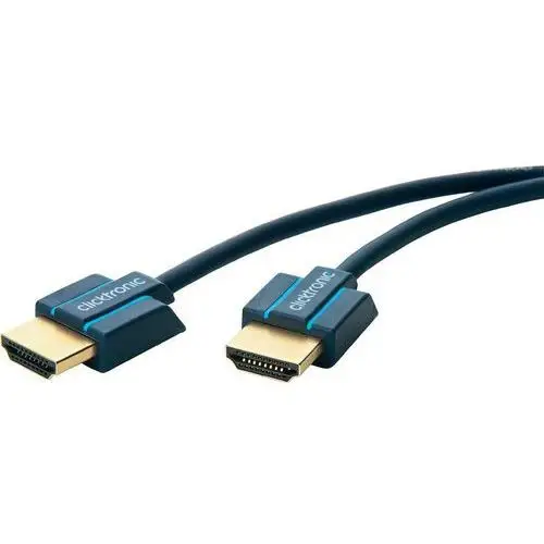 Kabel HDMI clicktronic 70702, [1x złącze męskie HDMI - 1x złącze męskie HDMI], 1 m, niebieski