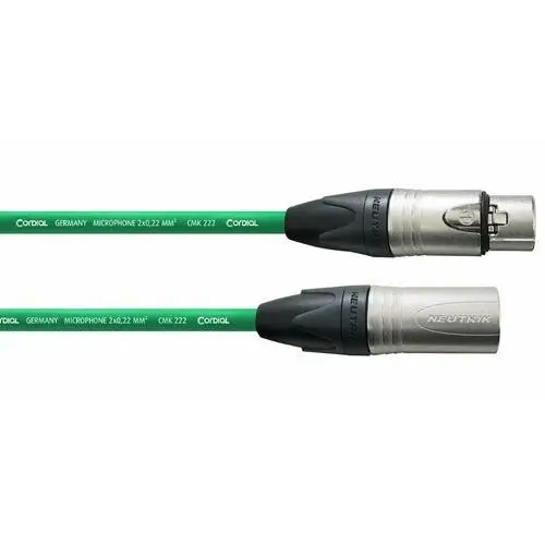 Cordial Kabel przewód mikrofonowy xlr 3 m zielony