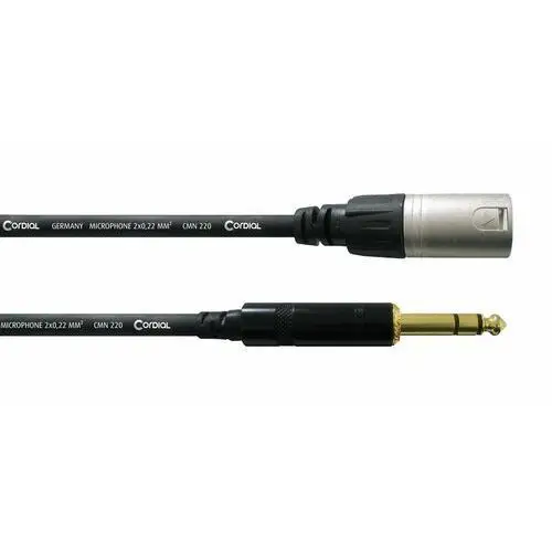 Kabel przewód sygnałowy xlr - jack 6,3 mm 6 m Cordial