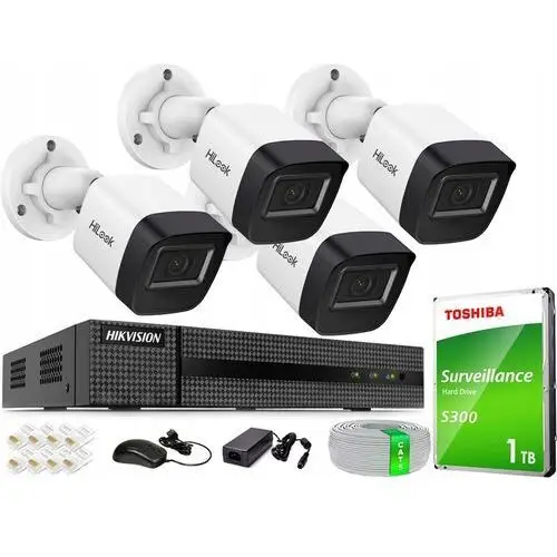 Cyfrowy Monitoring 4 Kamery Tubowe Ip 4MPX Poehilook By Hikvision Podgląd