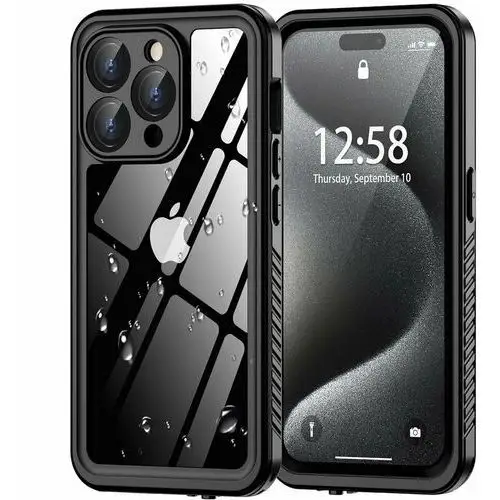 Etui D-Pro 360° Waterproof Case IP68 obudowa wodoodporna wodoszczelna pancerna do iPhone 15 Pro Max (Czarny)