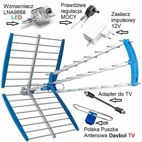 Davbol tv Antena uhf triboost z wzmacniaczem lna9888 12v dvb-t2