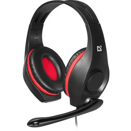 Defender słuchawki z mikrofonem tune 130 czarno-czerwone nauszne 2x 3,5 mm mini jack