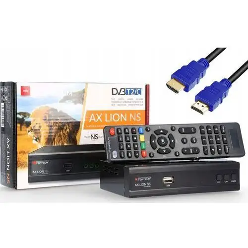 Dekoder DVB-T2 Tuner Tv Opticum Lion Ns Kablowej Dvb-c Kabel Hdmi