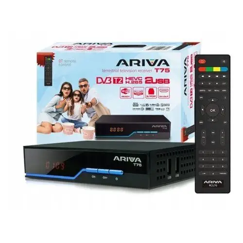 Dekoder Telewizji Naziemnej DVB-T2 H.265 Ferguson Ariva T75 kabel Hdmi Mux