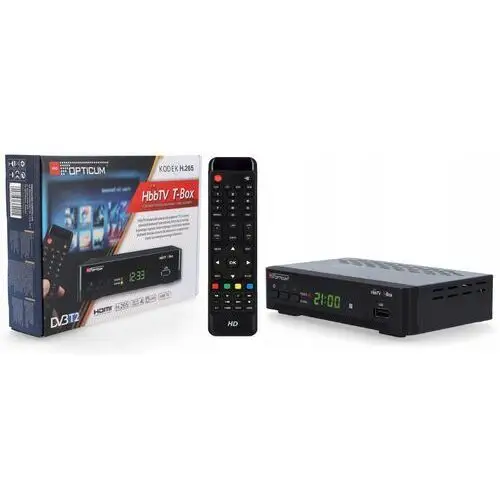 Dekoder Tuner HbbTV DVB-T2 H.265 Opticum T-box