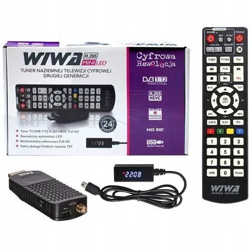 Dekoder Tuner Tv do Telewizji Naziemnej Dvb T2 H.265 Hevec Mini Led