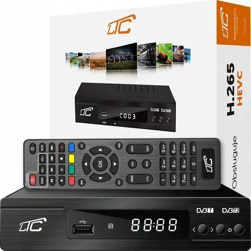 Dekoder Tuner Tv Naziemnej DVB-T2 H.265 Hevc Full Hd Usb Hdmi Pilot Baterie