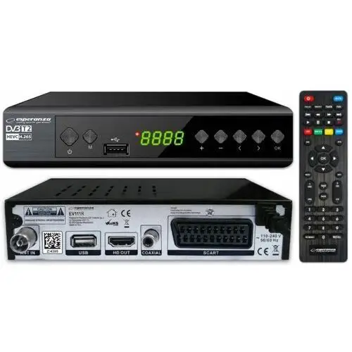 Dekoder Tuner Tv naziemnej DVB-T2 H265 Hevc Usb Nowy Standard Hdmi Full-hd